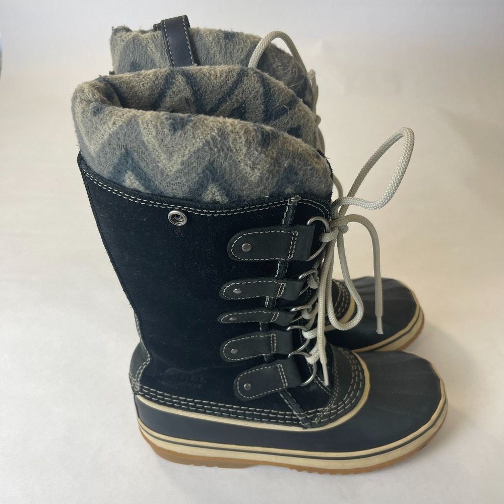 Sorel Insulated Black Lace Up Suede Mid Calf Boots Size 8.5